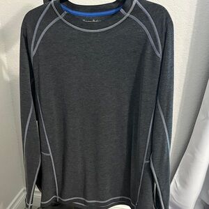 Tommy Bahama Charcoal Gray Long-Sleeve Performance Crew Shirt
